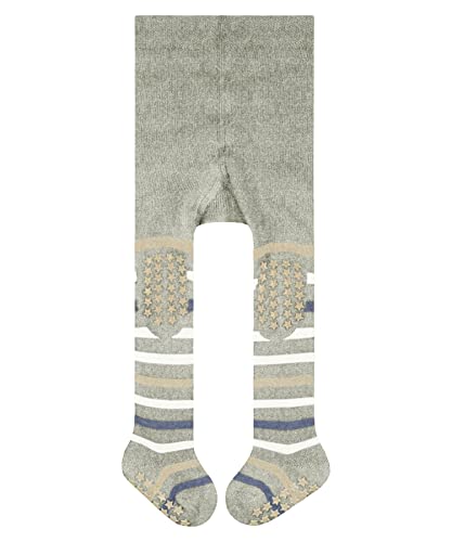 FALKE Unisex Baby Multi Stripe bawełniane rajstopy dziecięce grube ze wzorem kolorowe pluszowe rajstopy w paski z kółeczkami, 1 sztuka, szare (Wool Grey Melange 3824), 62-68