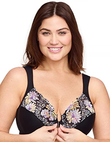 Glamiore-1245 Biustonosz Wonderwire Elegancki i otwierany z przodu damski, Kwiatowy nadruk, 95G