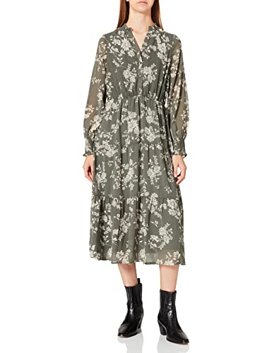 Vero Moda Damska sukienka Vmmia Ls Calf WVN Ga LCS, Wieniec laurowy/Aop: mia, S