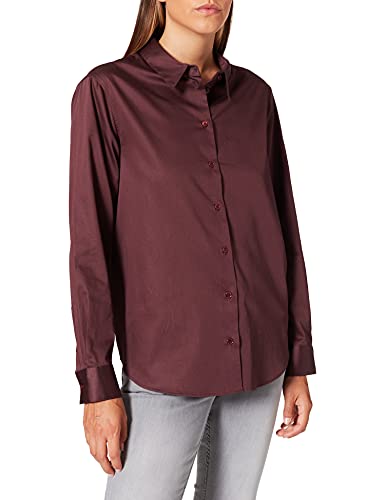 Seidensticker Bluzka damska - Regular Fit - długi rękaw - 100% bawełna, bordowy, 40