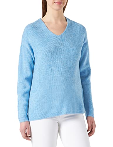 VERO MODA Damski sweter z dzianiny VMCREWLEFILE LS Dekolt w serek Blouse Noos, Blue Bell/Szczegóły: melanż, XS