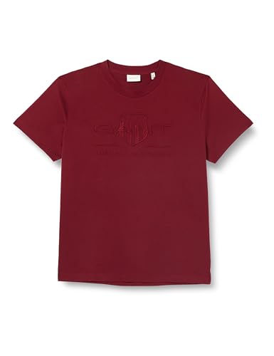 GANT Męski T-Shirt Reg Tonal Shield SS, Plumped Red, M