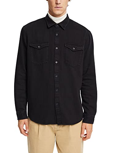 ESPRIT Męska koszula 072EE2F306, 911/BLACK Dark Wash, XXL