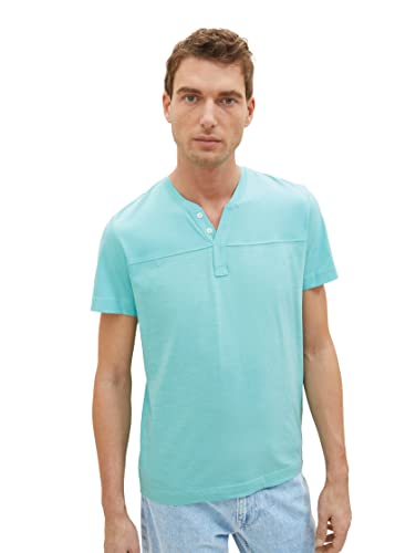 TOM TAILOR Koszulka męska 1036419, 32036-Aqua Streaky Melange, M, 32036 - Aqua Streaky Melange, M