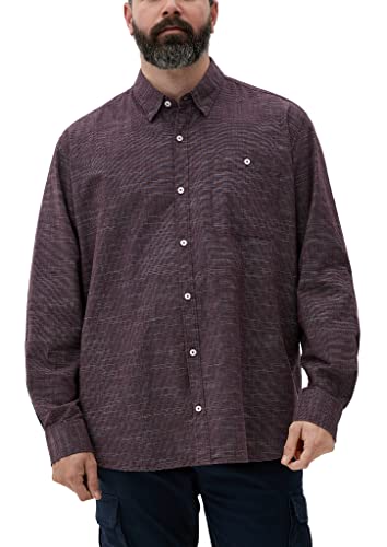 s.Oliver Big Size Koszula męska z długim rękawem, fioletowa, 4XL, fioletowy, 4XL