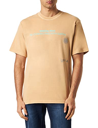 Replay T-shirt męski z krótkim rękawem i nadrukiem, 017 Sintra Ochre, L