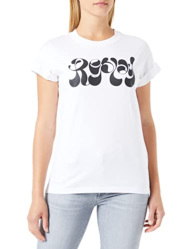 Replay T-shirt damski, 001 White, S