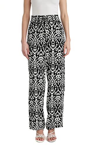 DeFacto Damskie spodnie do biegania z dzianiny na co dzień – standardowy krój, spodnie do joggingu, damskie spodnie do joggingu, dres do joggingu, czarny, 48