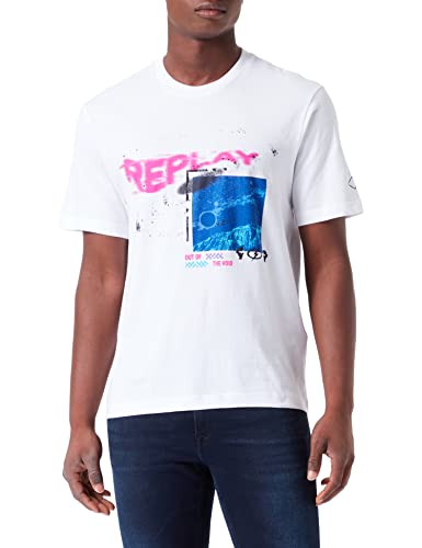 Replay T-shirt męski, 001 White, S