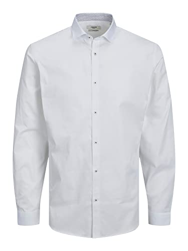 JACK & JONES Męska koszula Jprblacardiff Contrast L/S, Jasny biały/dopasowanie: slim fit, L