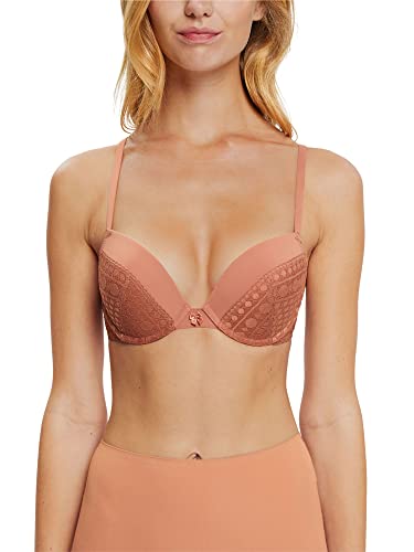 ESPRIT Damski nowoczesny biustonosz z koronką Par Classic Push, Cynamon, 70C