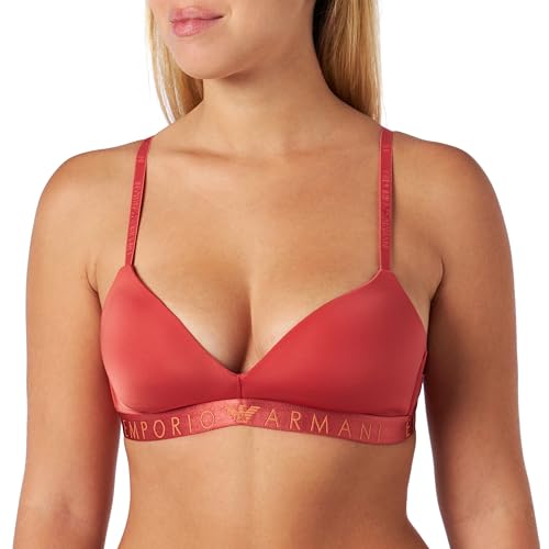 Emporio Armani Damski trójkątny biustonosz z mikrofibry, Cynamon, M