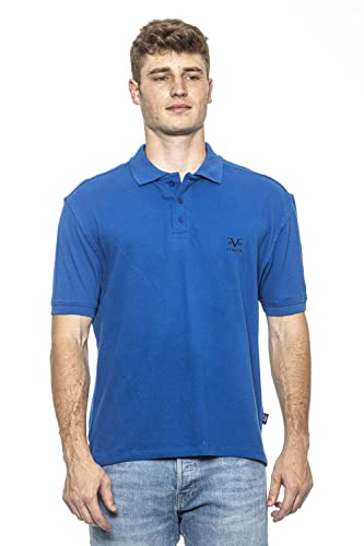 19V69 ITALIA Męska koszulka polo z haftem Royal Blue, niebieska, średnia (3 sztuki), niebieski, M
