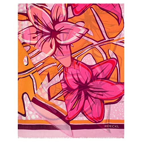 Roeckl Damski szalik Botanical Summer 70x180, Multi Tangerine, One Size, multi tangerine, jeden rozmiar