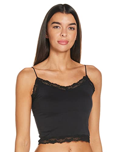 ONLY Onlvicky Lace Seamless Cropped Noos Top damski, czarny, M-L