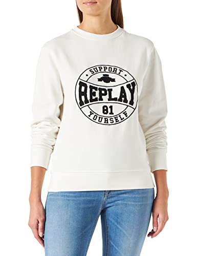 Replay Bluza damska W3709, 011 Natural White, S