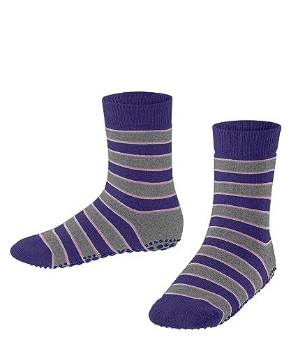 FALKE Unisex dziecięce skarpetki do kapci proste paski zrównoważona bawełna antypoślizgowe wypustki 1 para, niebieskie (Hyacinth 6970), 31-34, Niebieski (Hyacinth 6970), 31-34