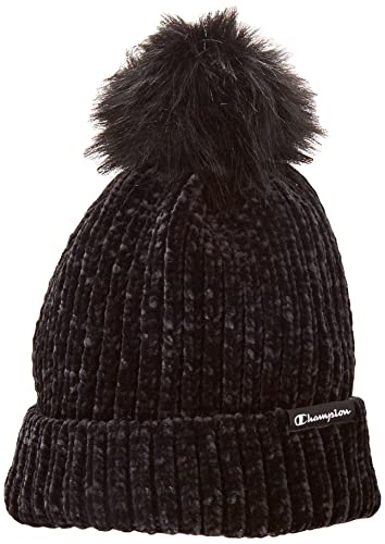 Champion Damska dzianinowa czapka beanie z pomponem, czarna, jeden rozmiar
