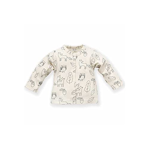 Pinokio Baby Jacket Long Sleeve Secret Forest, 100% Cotton écru, Forest Theme, Unisex rozm. 56-74 (62), écru forest, 62