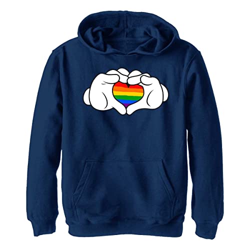 Disney Rainbow Love Hoodie chłopięca bluza z kapturem, granatowy Heather, M