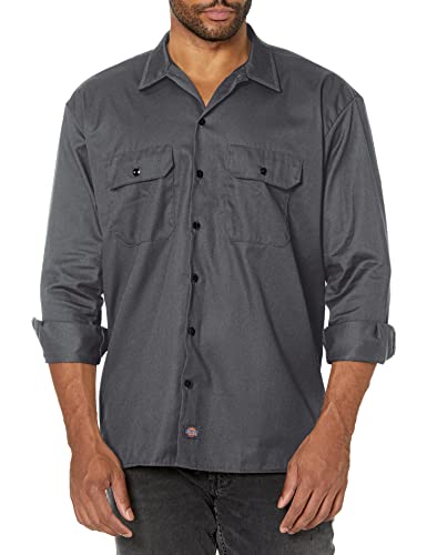 Dickies Męska koszula z długim rękawem, szary (Charcoal Grey Ch), XXL