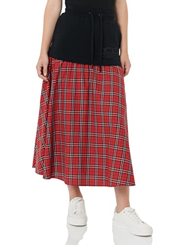 Love Moschino Damska kurtka z logo Watching Brand Long Skirt Matching Logo Embroidery, Red Black White, 42