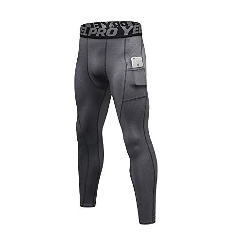 EULLA Legginsy Męskie, Szary Kwiat, XL