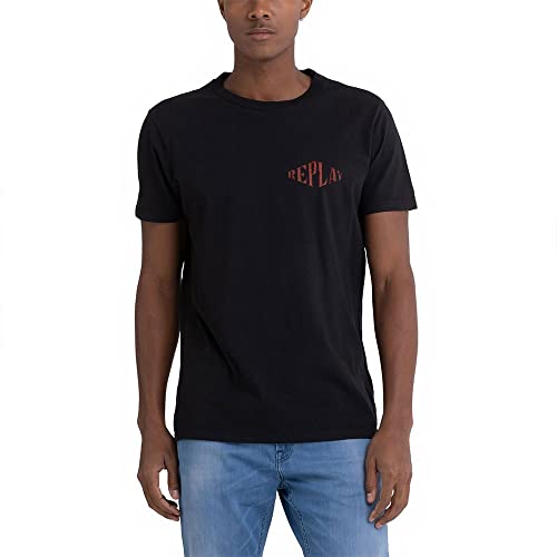 Replay T-shirt męski, Black 098, XL