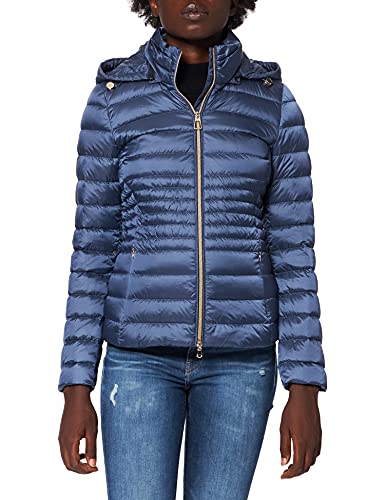 Geox Damski płaszcz damski D Jaysen Down Coat, Dark Limoges Blue/Ra, 32