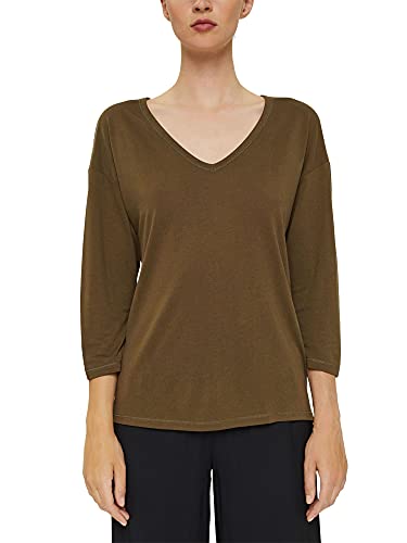 ESPRIT Collection T-shirt damski, 355/ciemny khaki., XS