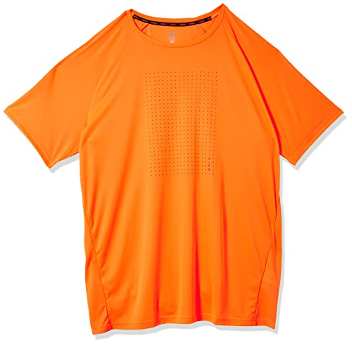 Odlo Męski T-shirt Essentials Print Graphic z okrągłym dekoltem, pomarańczowy (Shocking Orange), XXL