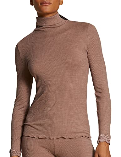 CALIDA Damska koszulka Richesse Lace T-Shirt, Truffle Brown, standardowa