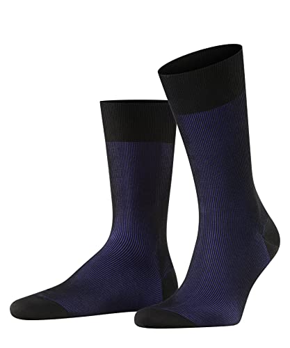 FALKE Mężczyźni Skarpety Fine Shadow M SO Bawełna z wzorem 1 Para, Czarny (Black 3003), 41-42