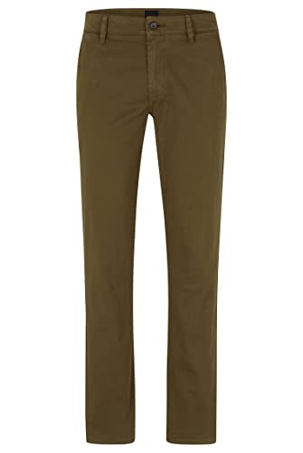 BOSS Spodnie męskie, płaskie, ciemnozielone, 3536