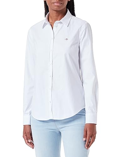 GANT Damska koszulka Slim Stretch Oxford Klasyczna koszula, biała, standardowa, biały, 44