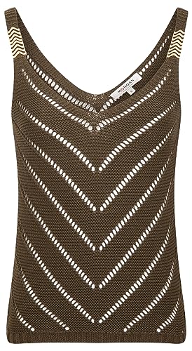 Morgan damski sweter z metalowymi ornamentami MJAYA Khaki Medium TS, Organiczny, S