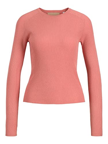 JACK & JONES Damski sweter Jjxx Jxtaya Ls Ribbed Crew Neck Knit, Coral Haze., XS