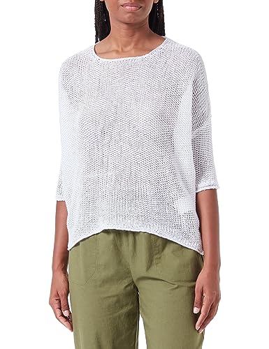 Sidona Damski sweter z krótkim rękawem 10430441, biały, XS/S, biały (wollweiss), XS-S