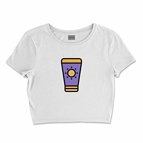 Bona Basics, Damski T-shirt basic, z nadrukiem cyfrowym, 100 bawełny, biały, swobodny, damski top, rozmiar: L, biały, L Krótki