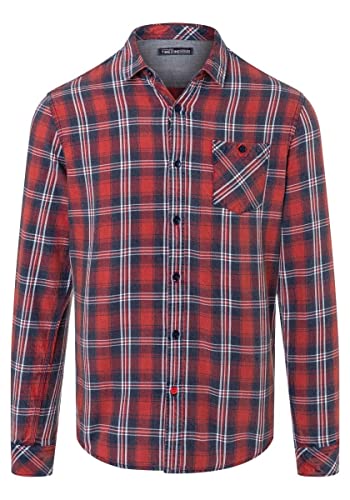 Timezone Koszula męska Effect Weave Check Shirt, Red Blue White Check, S