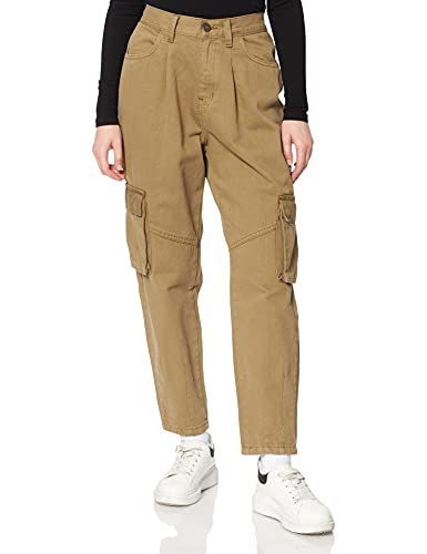 Urban Classics Damskie spodnie balon fit cargo diagonal spodnie, Khaki, 30W