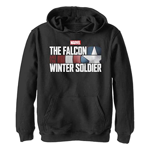 Marvel Falcon & Ws chłopięca bluza z kapturem (1 opakowanie), Czarny, L