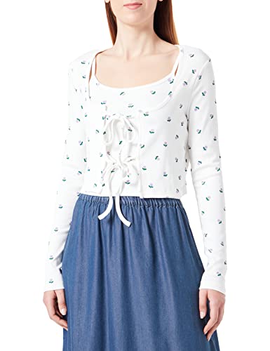 ONLY Onlfenja L/S AOP Top Set Cs JRS koszulka z długim rękawem, Cloud Dancer/Aop: Small Flower Jrs, M