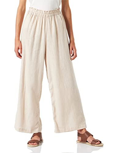 ONLY Spodnie damskie z wysokim stanem, mieszanka lnu, Moonbeam, (L) W / 32L