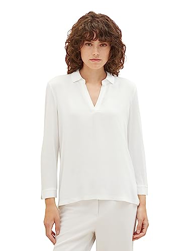 TOM TAILOR Damska koszulka polo z mieszanki materiałów, 10315-Whisper White, 3XL