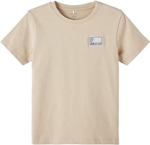 NAME IT Chłopcy Nkmdrasmus Ss Luźny Top T-Shirt, Humus, 116
