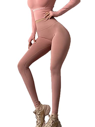 Legginsy do jogi z wysokim stanem EULLA dla kobiet, 03 Brzoskwinia, M