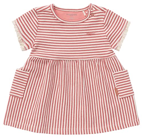Noppies Baby Dziewczęca sukienka z krótkim rękawem w paski Akita sukienka dziecięca, Terra Cotta - P648, 62 cm