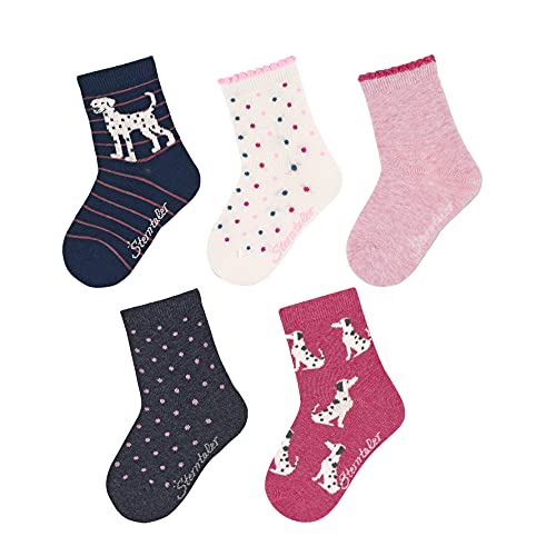 Sterntaler Dziewczęce skarpetki 5-pak dziewczęce pończochy, Kolor atramentowy/różowy, 18