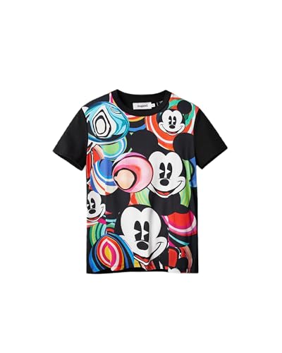 Desigual Damska koszulka Ts_Mickey Marbles, czarny, S
